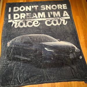 Fleece throw with sports car